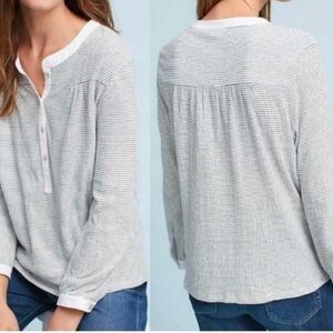 Anthropologie Dolan Ferry Black and White Striped Long Sleeve Top Size XS